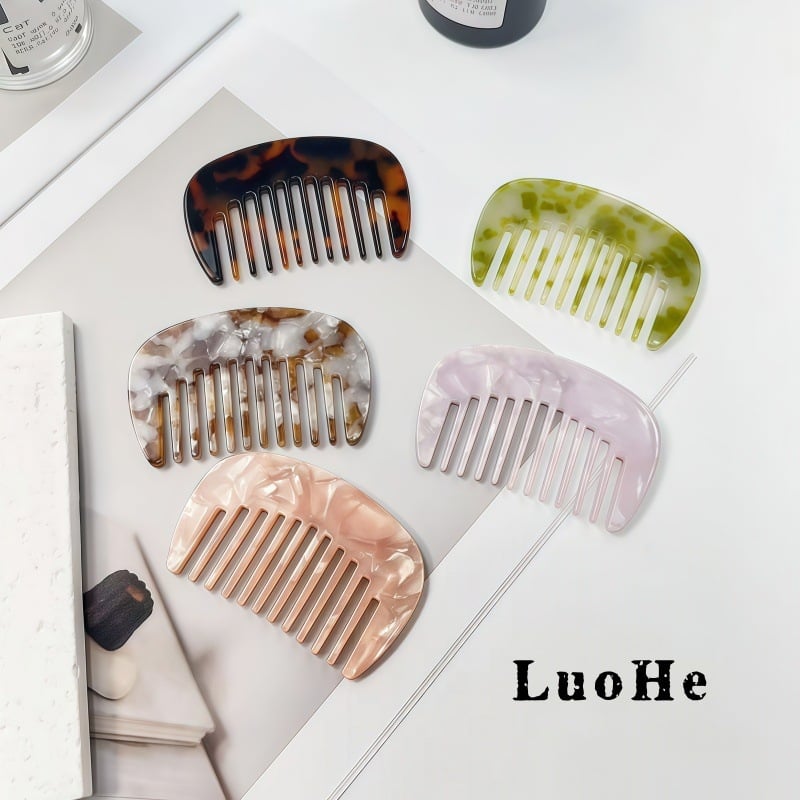Χτένα μαλλιών Luohe, υλικό οξικό οξύ, γεωμετρικό σχήμα, απλό unisex στυλ, χειροποίητο