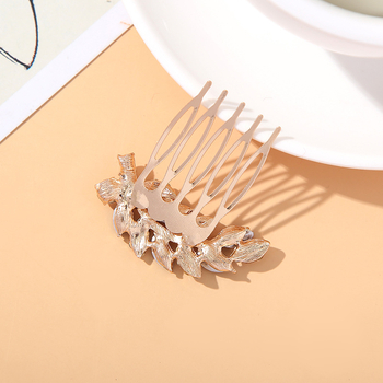 Γαμήλιο χτενάκι μαλλιών με κρύσταλλα, σχέδιο φύλλου, εθνικό στυλ, γλυπτό φινίρισμα, αυτόνομη συσκευασία, δυνατότητα προσαρμογής