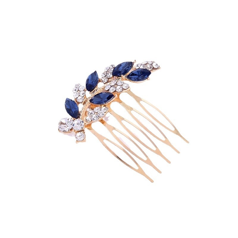 Γαμήλιο χτενάκι μαλλιών με κρύσταλλα, σχέδιο φύλλου, εθνικό στυλ, γλυπτό φινίρισμα, αυτόνομη συσκευασία, δυνατότητα προσαρμογής