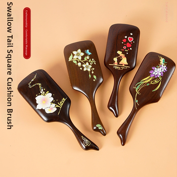 Weiya гребен за коса от сандалово дърво с въздушна възглавница за масаж на скалпа