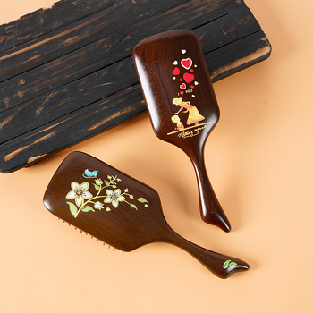 Weiya гребен за коса от сандалово дърво с въздушна възглавница за масаж на скалпа