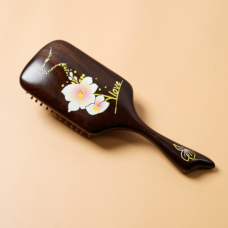 Weiya гребен за коса от сандалово дърво с въздушна възглавница за масаж на скалпа