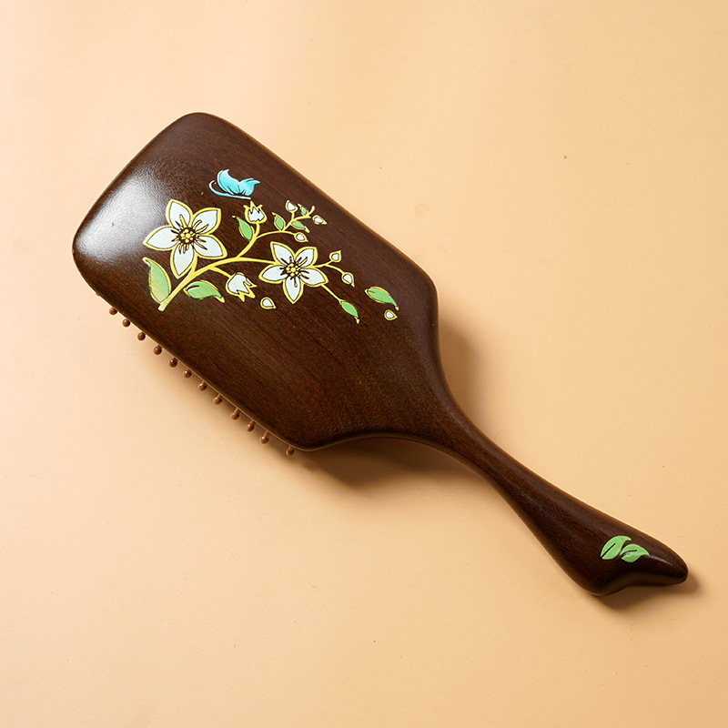 Weiya гребен за коса от сандалово дърво с въздушна възглавница за масаж на скалпа