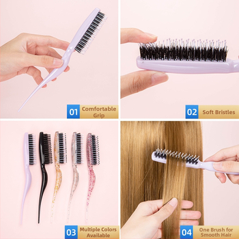 Фризьорски гребен Mei la Mei, пластмасов (Категория: Фризьорски гребен; Марка: Mei la Mei; Материал: Пластмаса)