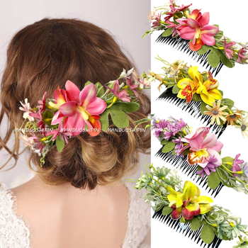 Αξεσουάρ μαλλιών με ορχιδέα — χειροποίητο ύφασμα, φυσικό στυλ, γαμήλιο αξεσουάρ για νύφη και παρανυμφή