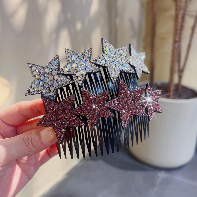 Аксесоар за глава за деца – инструмент за стилизиране на коса със звезден страз, пластмаса/смола, диамантена обработка, кристал
