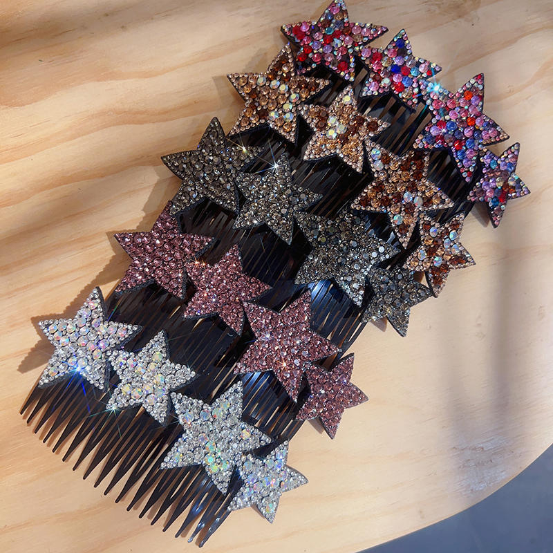 Аксесоар за глава за деца – инструмент за стилизиране на коса със звезден страз, пластмаса/смола, диамантена обработка, кристал