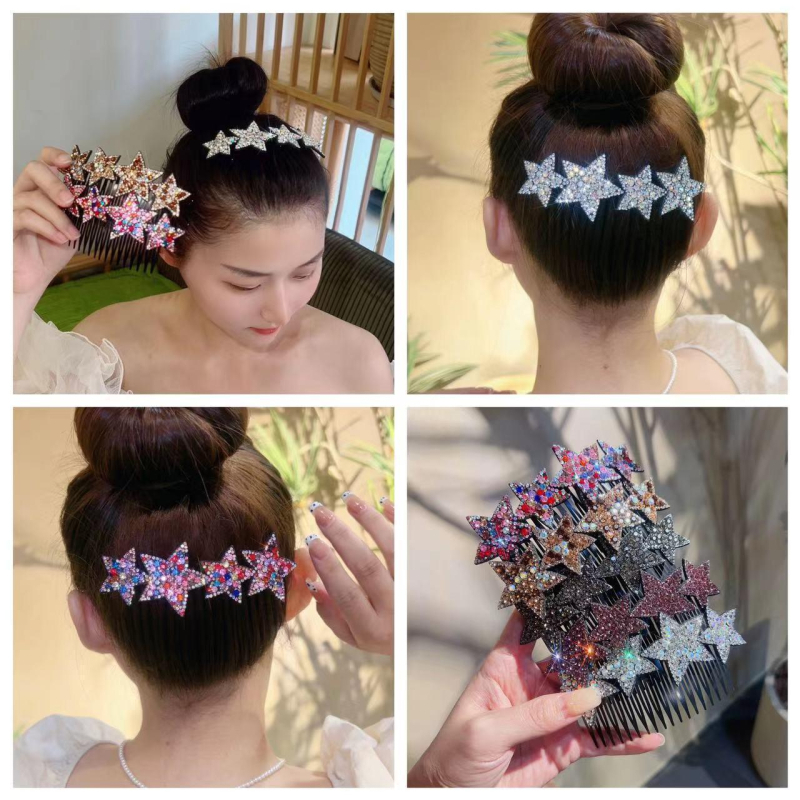 Аксесоар за глава за деца – инструмент за стилизиране на коса със звезден страз, пластмаса/смола, диамантена обработка, кристал