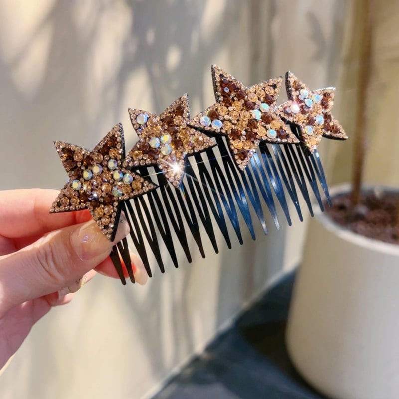 Аксесоар за глава за деца – инструмент за стилизиране на коса със звезден страз, пластмаса/смола, диамантена обработка, кристал