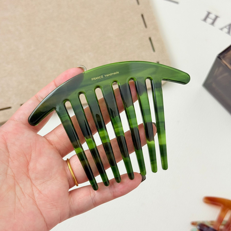 Χτένα μαλλιών από ακέτα για γυναίκες — μη ολισθαίνουσα, απλός unisex σχεδιασμός (Υλικό: οξικό οξύ; Στυλ: απλό, unisex; Τεχνική επεξεργασίας: έγχυση καυσίμου; Προσαρμογή: Ναι; Κωδικός: IB24)