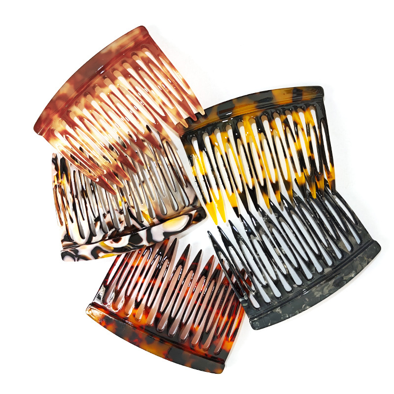 Гребен за коса от ацетат, френски стил минималистичен, дизайн с големи зъби, ръчна изработка, антистатичен аксесоар