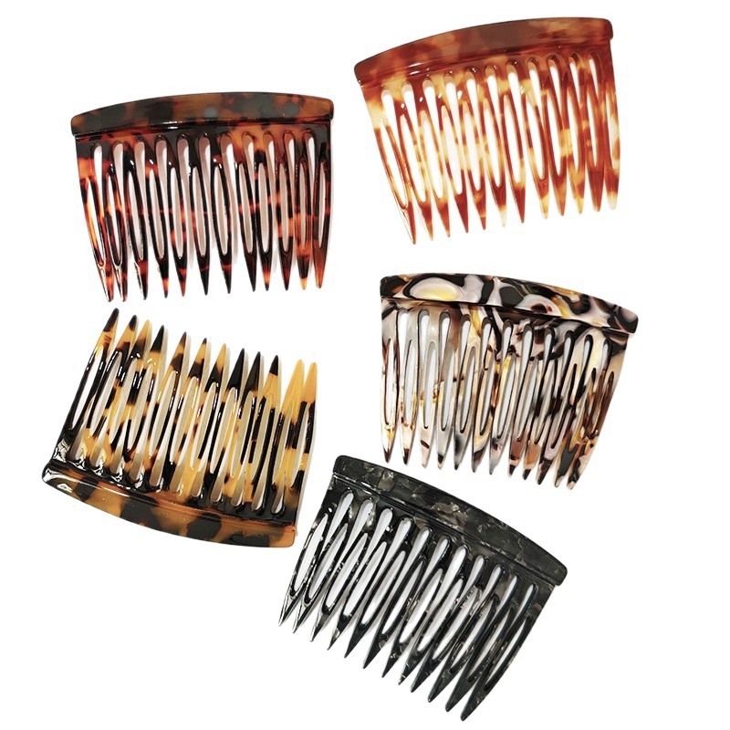 Гребен за коса от ацетат, френски стил минималистичен, дизайн с големи зъби, ръчна изработка, антистатичен аксесоар