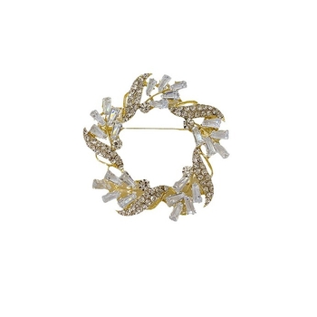 Καρφίτσα για γυναίκες σε κορεατικό στιλ με μοτίβα λουλουδιών και φύλλων, κράμα, ηλεκτροπλατίωση, διακοσμητικό αξεσουάρ και δώρο