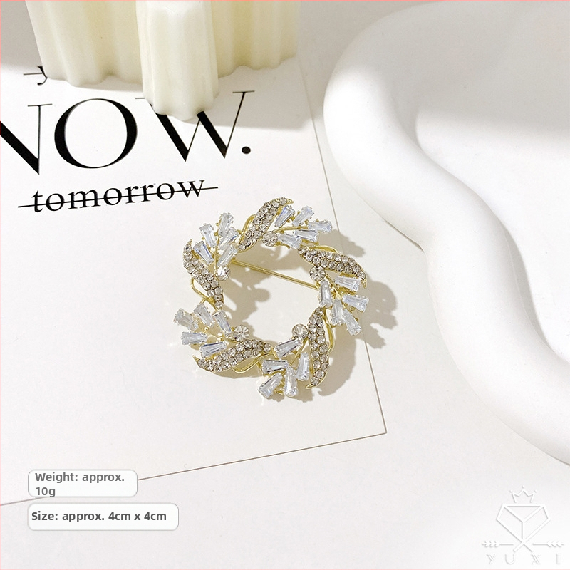 Καρφίτσα για γυναίκες σε κορεατικό στιλ με μοτίβα λουλουδιών και φύλλων, κράμα, ηλεκτροπλατίωση, διακοσμητικό αξεσουάρ και δώρο