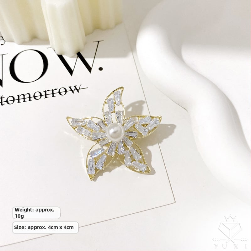 Καρφίτσα για γυναίκες σε κορεατικό στιλ με μοτίβα λουλουδιών και φύλλων, κράμα, ηλεκτροπλατίωση, διακοσμητικό αξεσουάρ και δώρο