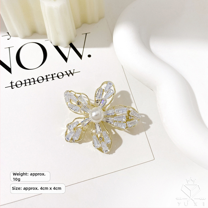 Καρφίτσα για γυναίκες σε κορεατικό στιλ με μοτίβα λουλουδιών και φύλλων, κράμα, ηλεκτροπλατίωση, διακοσμητικό αξεσουάρ και δώρο