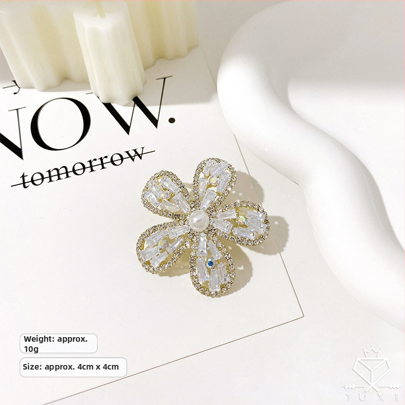 Καρφίτσα για γυναίκες σε κορεατικό στιλ με μοτίβα λουλουδιών και φύλλων, κράμα, ηλεκτροπλατίωση, διακοσμητικό αξεσουάρ και δώρο