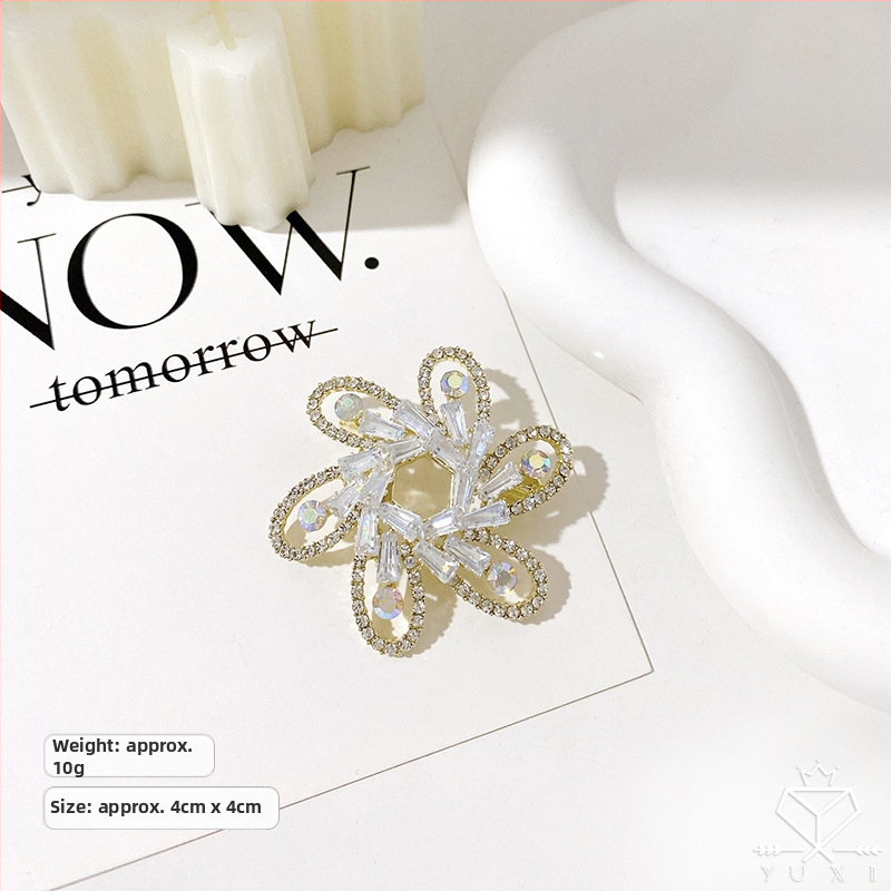 Καρφίτσα για γυναίκες σε κορεατικό στιλ με μοτίβα λουλουδιών και φύλλων, κράμα, ηλεκτροπλατίωση, διακοσμητικό αξεσουάρ και δώρο