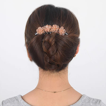 Kristályos hajfésű virágmotívummal, hét fogú, koreai stílusú, kézzel készített