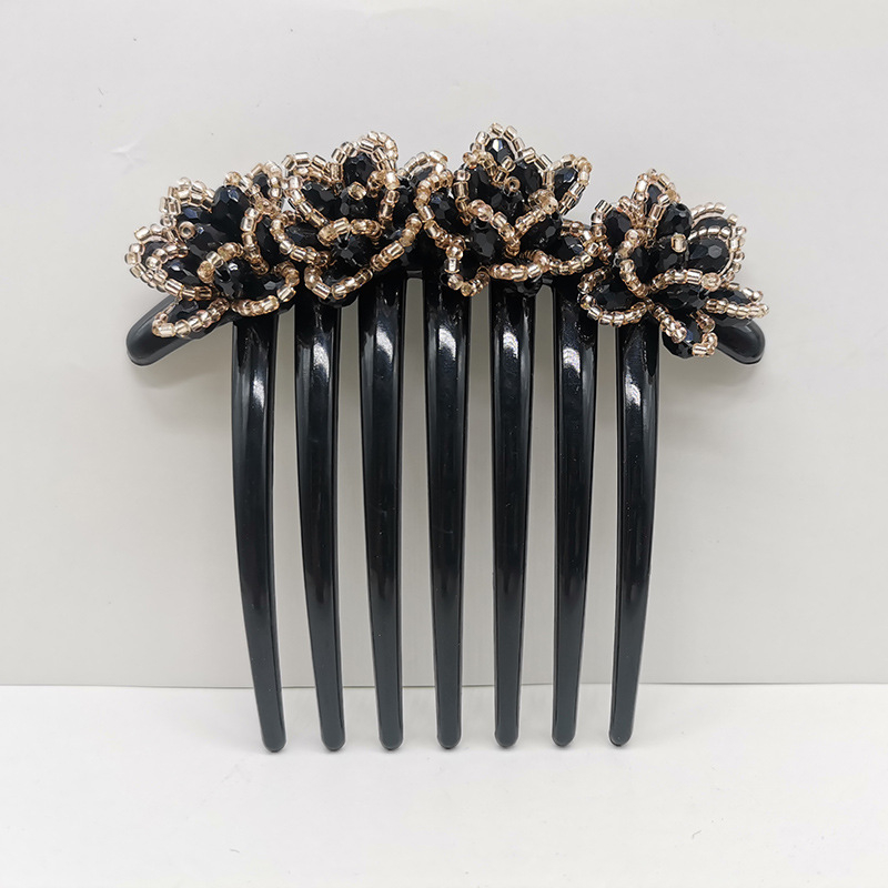 Kristályos hajfésű virágmotívummal, hét fogú, koreai stílusú, kézzel készített