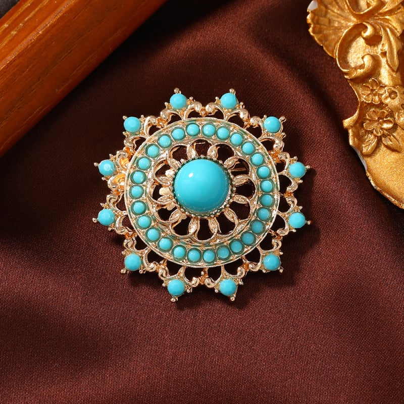 Брошка — Геометрична ретро форма; цинкова сплав; диамантено покритие; унисекс; декоративна