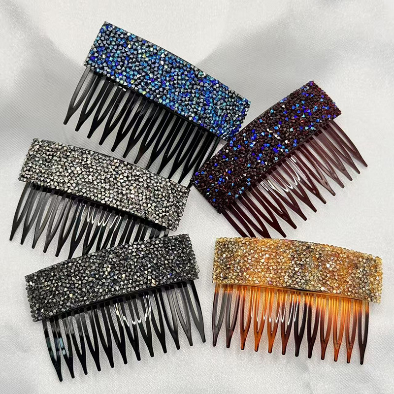 Štipaljka za kosu s rhinestones – puni dijamantni dizajn, korejskog stila bočni klips za šiške — ručno izrađeno, prilagodljivo