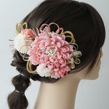 Χειροποίητη χτένα μαλλιών από πολυεστέρα με λουλούδι ντάλια, ρετρό εθνοτικό στυλ ιαπωνο-κορεατικό, αξεσουάρ μαλλιών