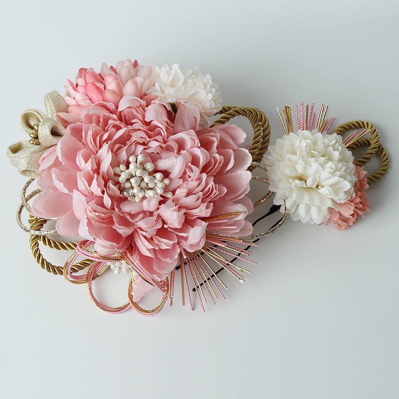 Χειροποίητη χτένα μαλλιών από πολυεστέρα με λουλούδι ντάλια, ρετρό εθνοτικό στυλ ιαπωνο-κορεατικό, αξεσουάρ μαλλιών