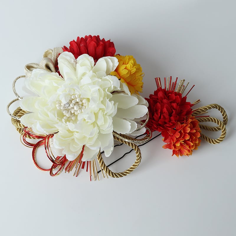 Χειροποίητη χτένα μαλλιών από πολυεστέρα με λουλούδι ντάλια, ρετρό εθνοτικό στυλ ιαπωνο-κορεατικό, αξεσουάρ μαλλιών