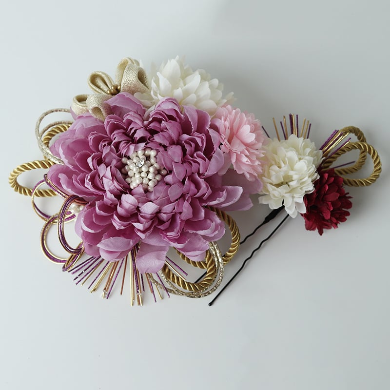 Χειροποίητη χτένα μαλλιών από πολυεστέρα με λουλούδι ντάλια, ρετρό εθνοτικό στυλ ιαπωνο-κορεατικό, αξεσουάρ μαλλιών