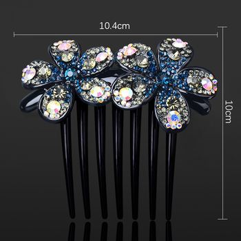 Juukseharja lillede ja kristallidega, plastikust/resinist, korea stiil, käsitöö