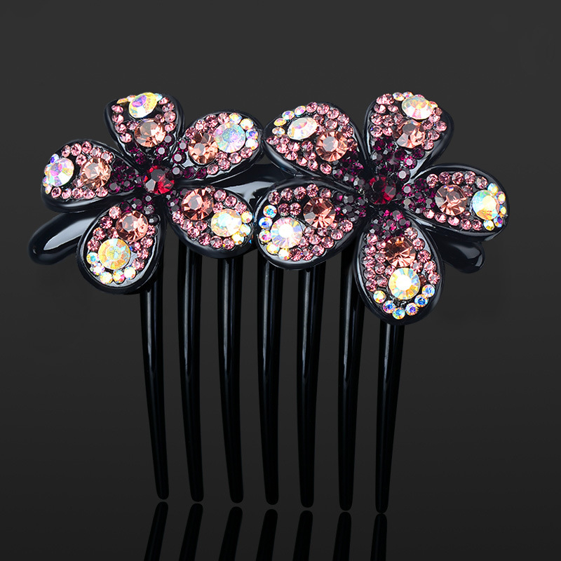 Juukseharja lillede ja kristallidega, plastikust/resinist, korea stiil, käsitöö