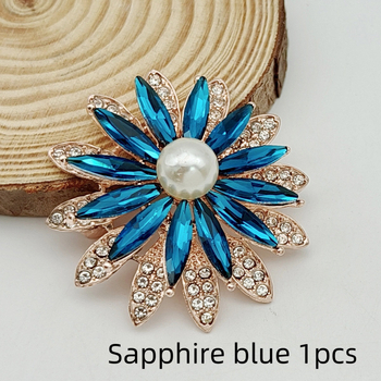 Брошка с геометричен слънчоглед, стъклен материал, електроплатиране, флорално пасторално стил, декоративен подарък