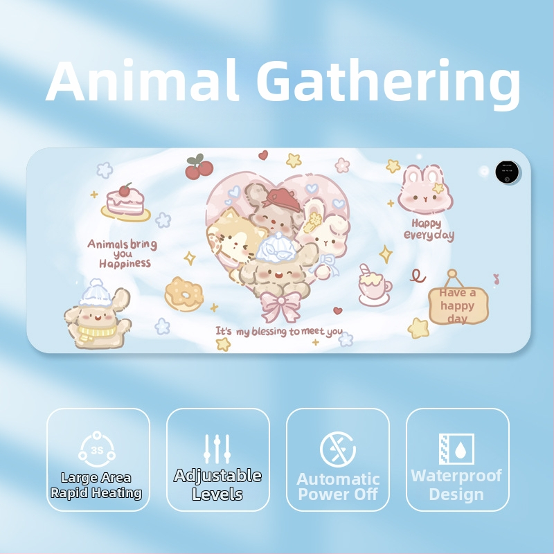 Padă de încălzire pentru mouse, alimentare la 220V, 85W, disipare a căldurii cu placă de aluminiu, suprafață din piele, control al temperaturii pe mai multe trepte, temporizator automat