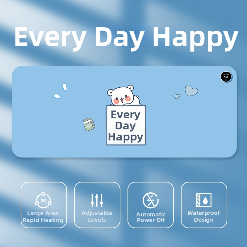 Padă de încălzire pentru mouse, alimentare la 220V, 85W, disipare a căldurii cu placă de aluminiu, suprafață din piele, control al temperaturii pe mai multe trepte, temporizator automat