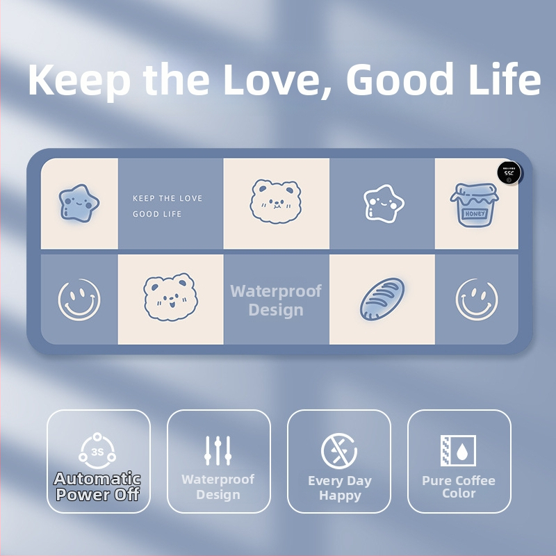 Padă de încălzire pentru mouse, alimentare la 220V, 85W, disipare a căldurii cu placă de aluminiu, suprafață din piele, control al temperaturii pe mai multe trepte, temporizator automat