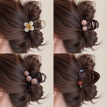 Cápás hajcsat Zhiyi, akril, kézzel készített, Gripper, kód syj-841