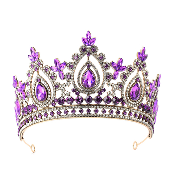 Diadem od legure sa kristalima rhinestones, ukos za kosu za svadbu, rođendan, maturu, banket i nastupe