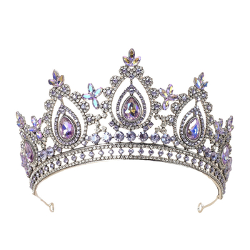 Diadem od legure sa kristalima rhinestones, ukos za kosu za svadbu, rođendan, maturu, banket i nastupe