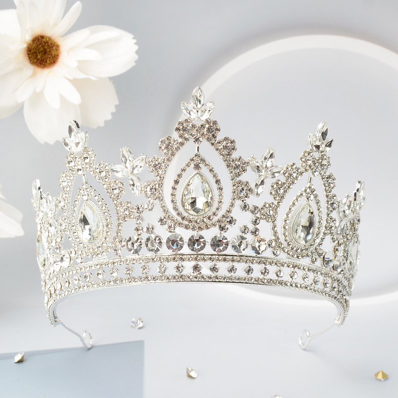 Diadem od legure sa kristalima rhinestones, ukos za kosu za svadbu, rođendan, maturu, banket i nastupe
