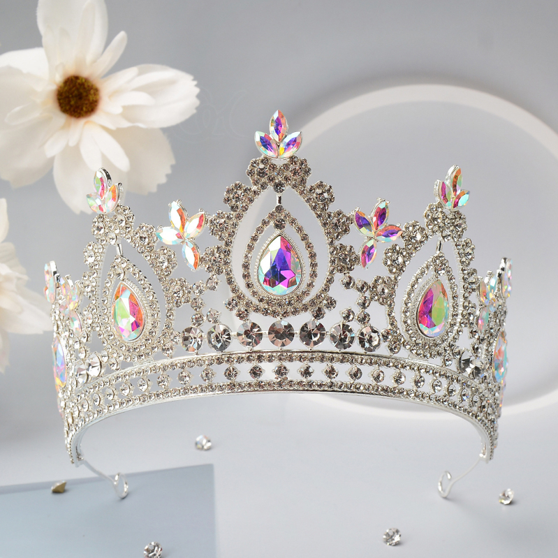 Diadem od legure sa kristalima rhinestones, ukos za kosu za svadbu, rođendan, maturu, banket i nastupe