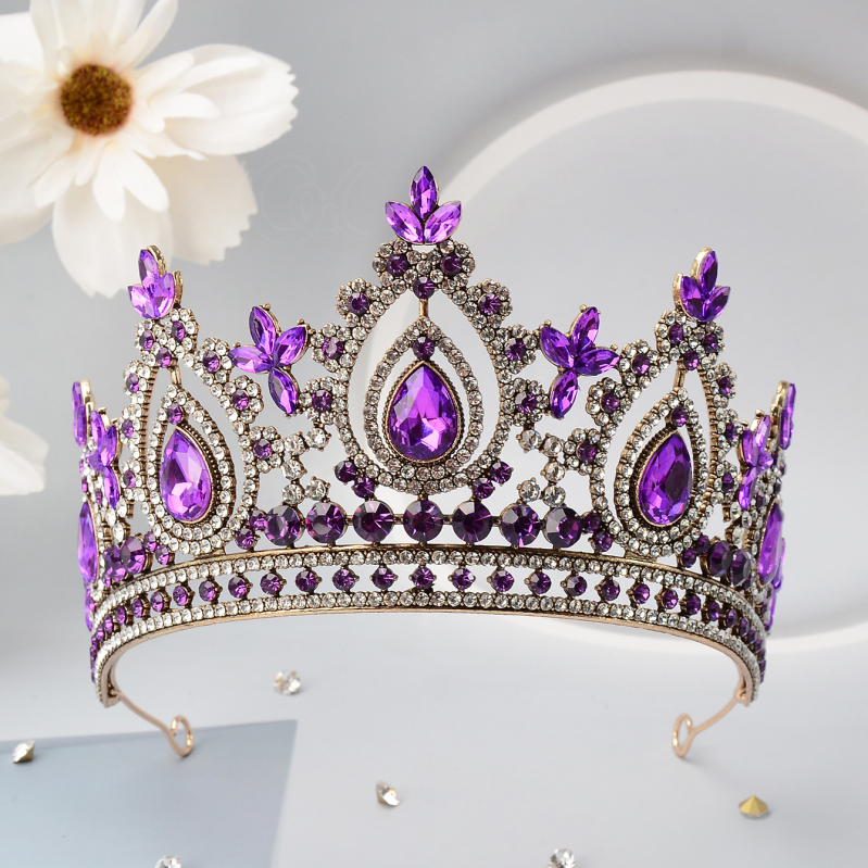 Diadem od legure sa kristalima rhinestones, ukos za kosu za svadbu, rođendan, maturu, banket i nastupe