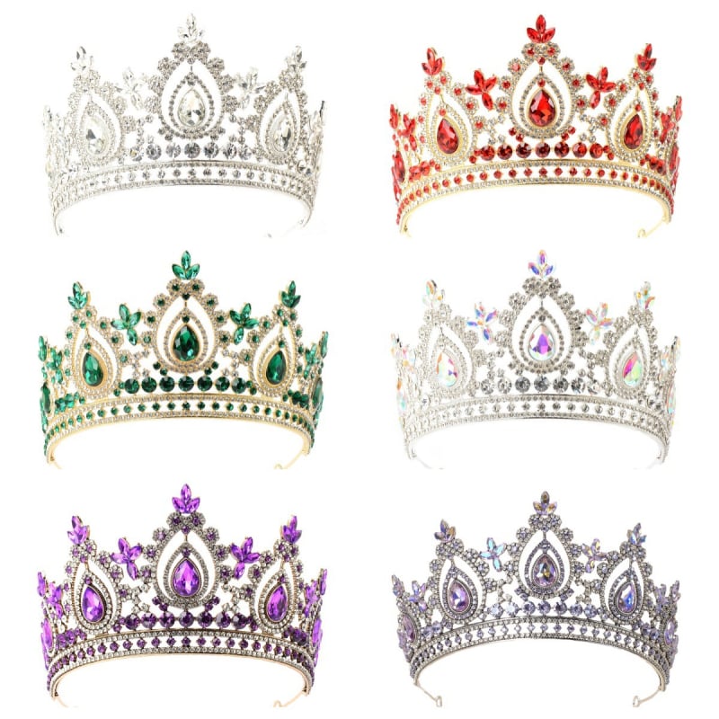 Diadem od legure sa kristalima rhinestones, ukos za kosu za svadbu, rođendan, maturu, banket i nastupe