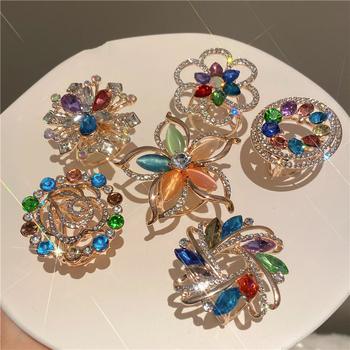 Метална брошка с цветя, електроплакирана, за декорация и подаръци