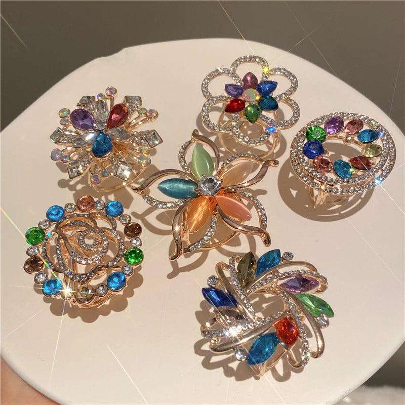 Метална брошка с цветя, електроплакирана, за декорация и подаръци