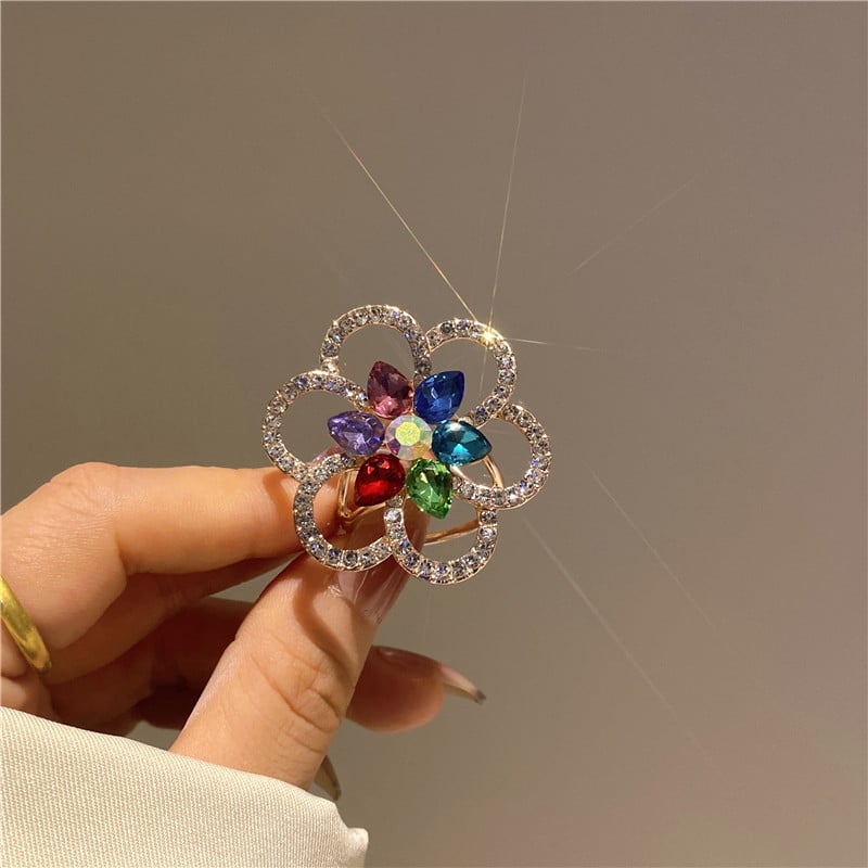 Метална брошка с цветя, електроплакирана, за декорация и подаръци