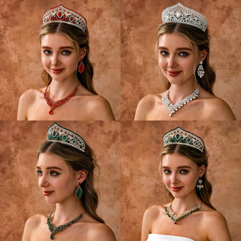 Екзотична сплавна сватбена корона с диамантено настилка за сватба и рожден ден