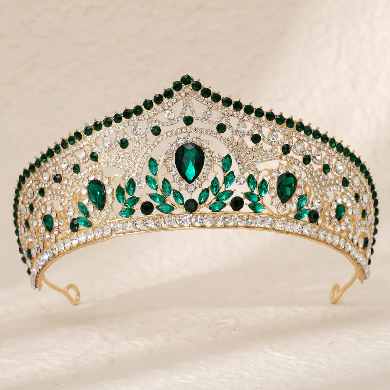 Екзотична сплавна сватбена корона с диамантено настилка за сватба и рожден ден