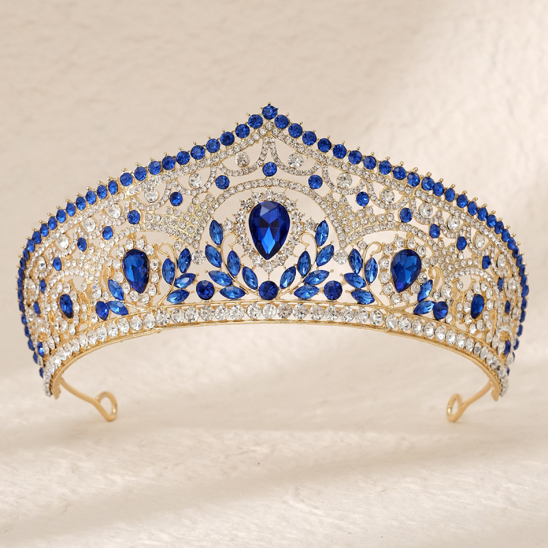 Екзотична сплавна сватбена корона с диамантено настилка за сватба и рожден ден