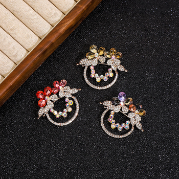 Женска брошка от сплав – закопчалка за копринен шал и връзване на подгъва на тениска, електроплатина, класически и универсален декоративен аксесоар, марка Yusheng